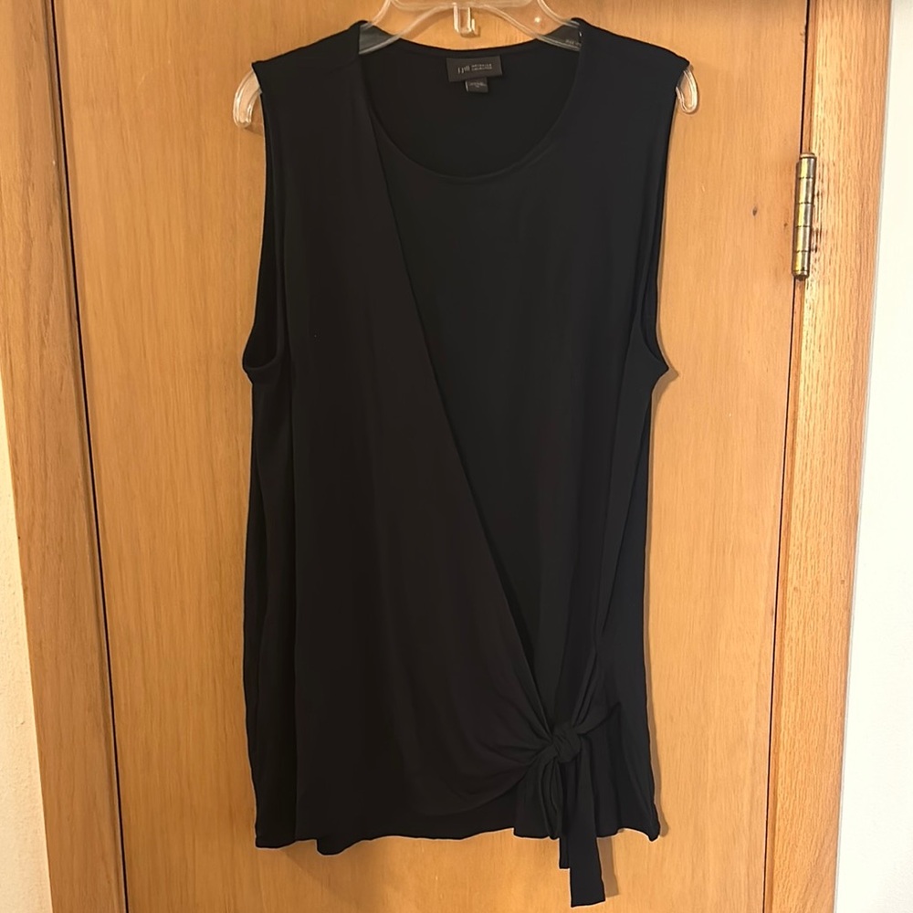 J. Jill Wearever Collection Women’s Sleeveless Wrap Tie Top Black Size Medium